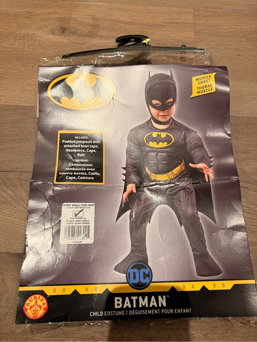 DC Batman Kids Muscle Chest Costume - Black and Yellow